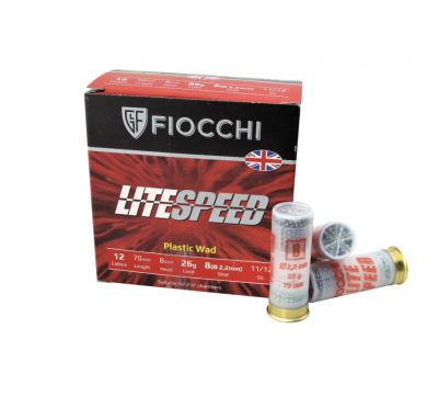 Cartucce calibro 12 LiteSpeed borra plastica 26 grammi pb 8 Fiocchi