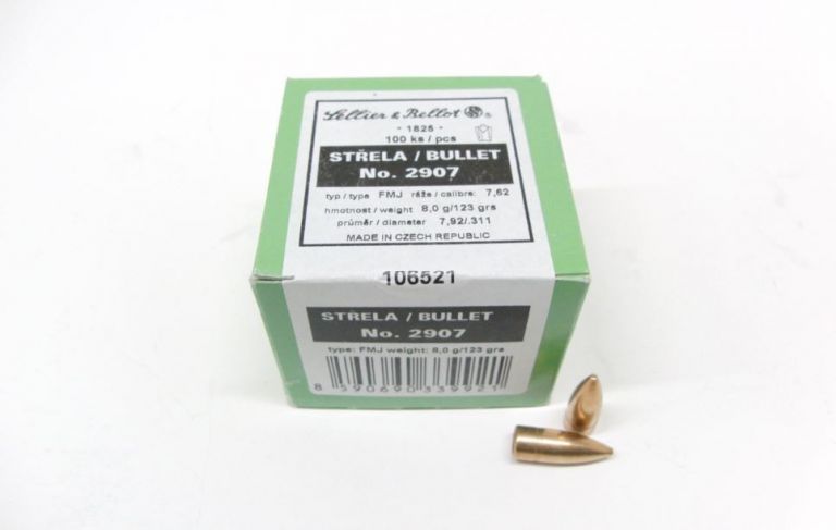 Palle cal. 30 (.311 - 7,92) ogive  124 grani FMJ (per 7,62x39)
