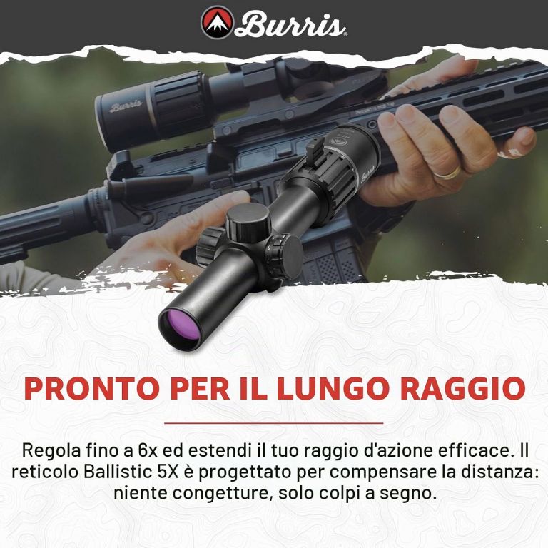 Ottica da battuta RT-6 1-6x24 Reticolo Ballistic AR 200472