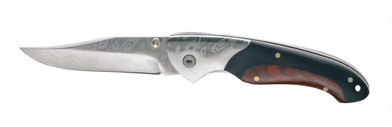 Coltello da tasca manico acciaio inox e pakkawood