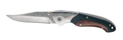 Coltello da tasca manico acciaio inox e pakkawood Ausonia