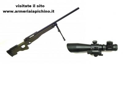 SNIPER 1000 L96 VERDE CON BIPIEDE (MB01BV) ED OTTICA CON LASER WELL