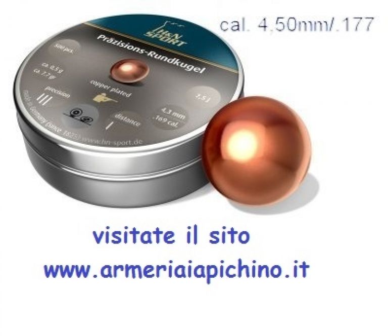 PIOMBINI PER CARABINA TONDI RAMATI CALIBRO 4,5 MM CONFEZIONE 500 PEZZI