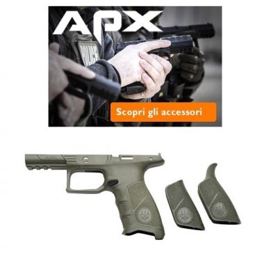 Kit Impugnatura e Dorsalini - APX - Olive Drab # E01643 P. Beretta