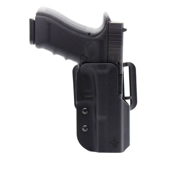 Fondina rigida in KYDEX per tiro sportivo per pistola Glock 19/23 colore TAN
