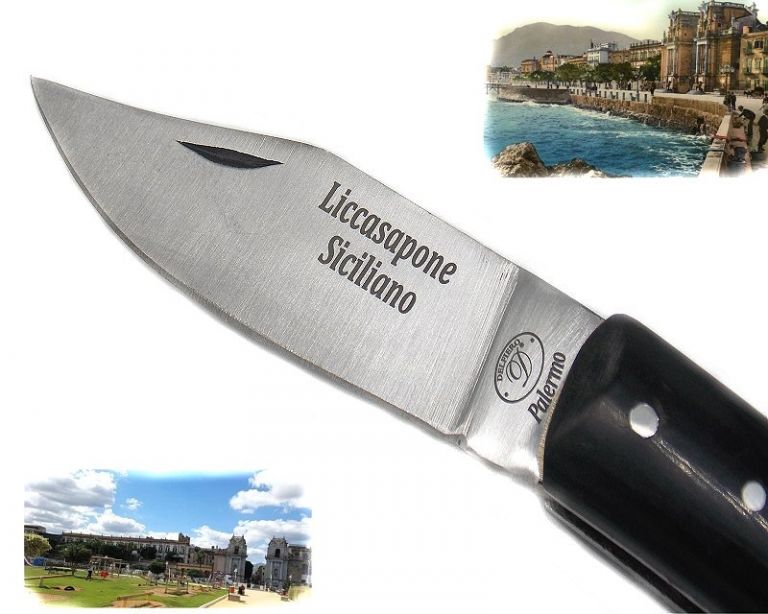 Coltello siciliano modello liccasapone manico in corno