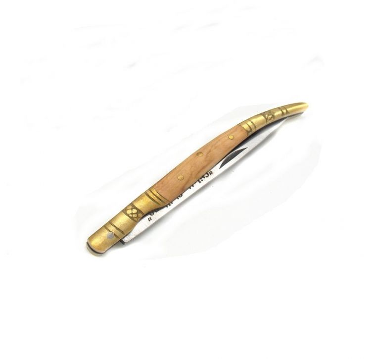 Coltello da collezione stiletto siciliano con manico in palissandro e fodero cuoio