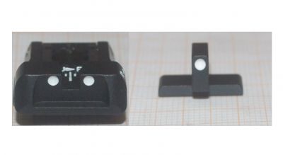 Set tacca di mira a regolazione micrometrica più mirino con punti bianchi per APX P. Beretta